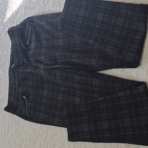 Maurices Plaid Pants - Black, Gray And Brown Size Medium
